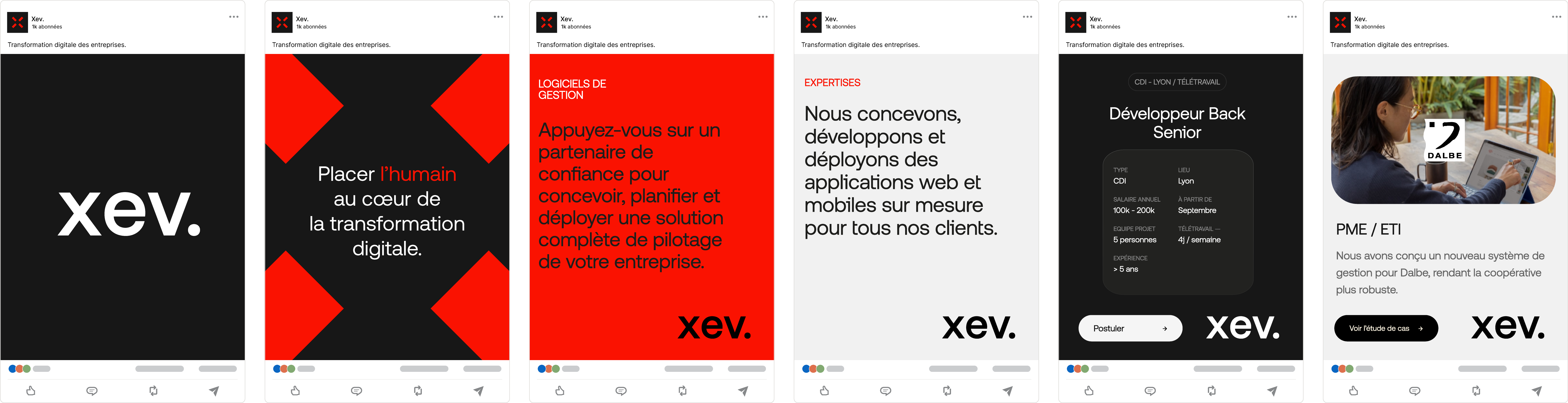 Design de template Linkedin visuel pour Xev.