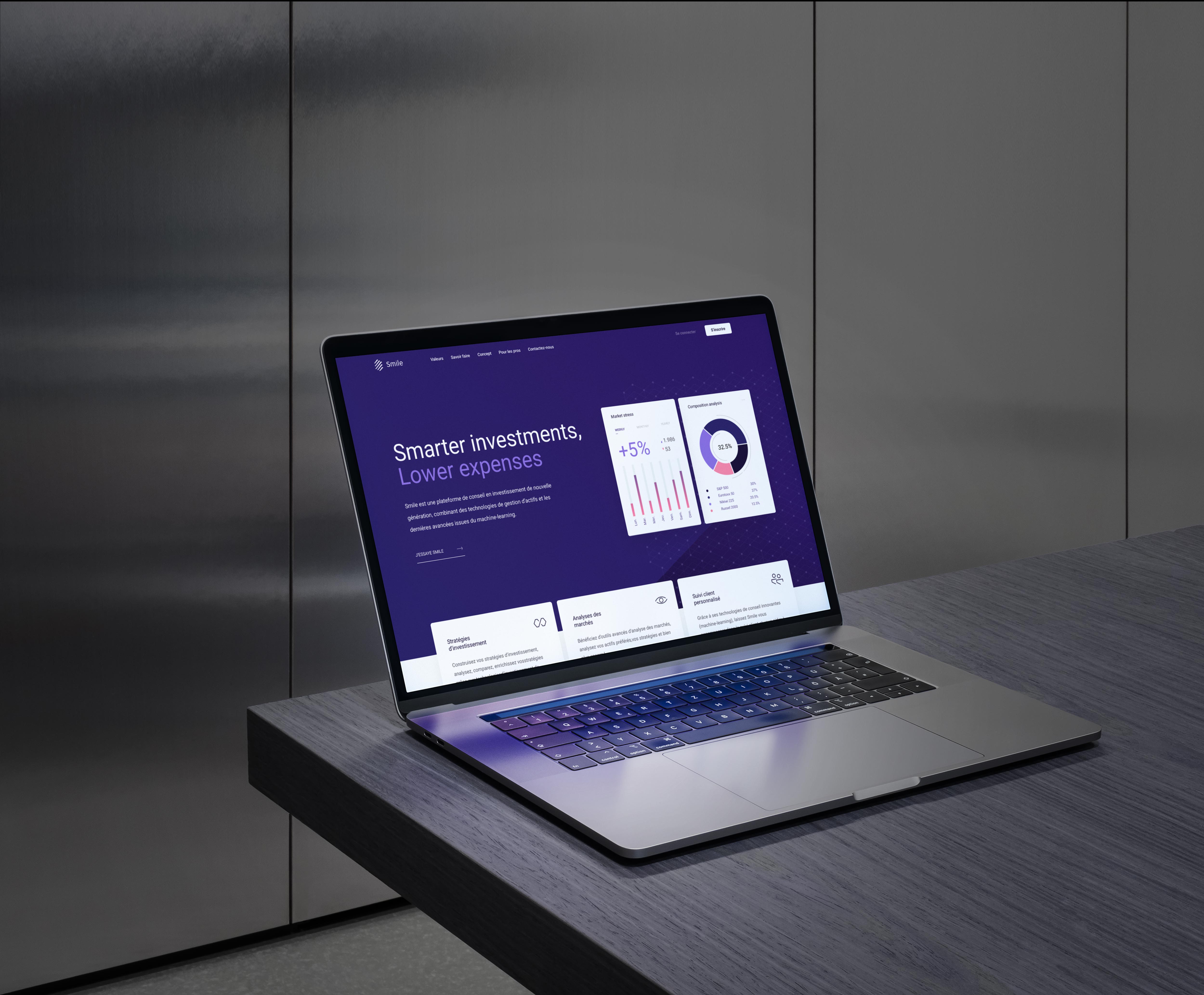 Smile investments solutions, landing page, design